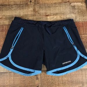 Patagonia dark blue athletic workout shorts